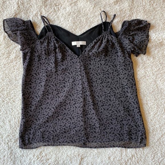 LOFT Petite flutter sleeve blouse - Picture 2 of 7